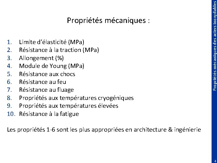 1. 2. 3. 4. 5. 6. 7. 8. 9. 10. Limite d’élasticité (MPa) Résistance