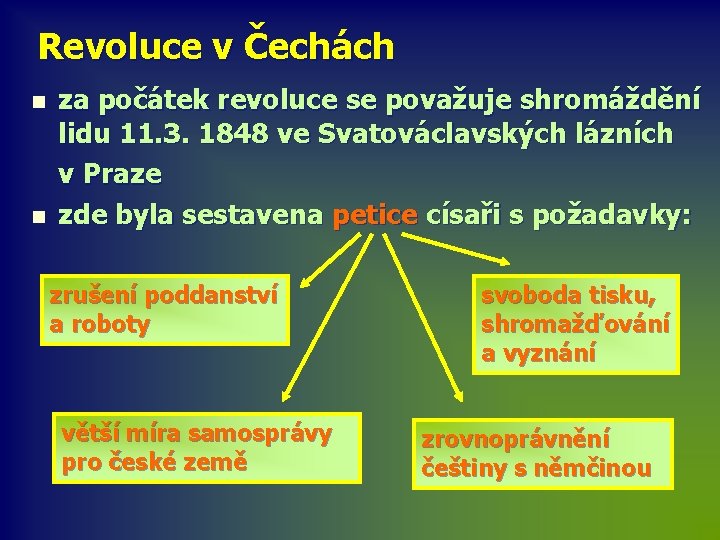 Revoluce v Čechách n n za počátek revoluce se považuje shromáždění lidu 11. 3.