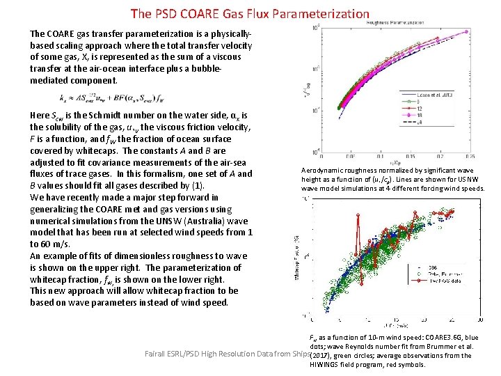 The PSD COARE Gas Flux Parameterization The COARE gas transfer parameterization is a physicallybased