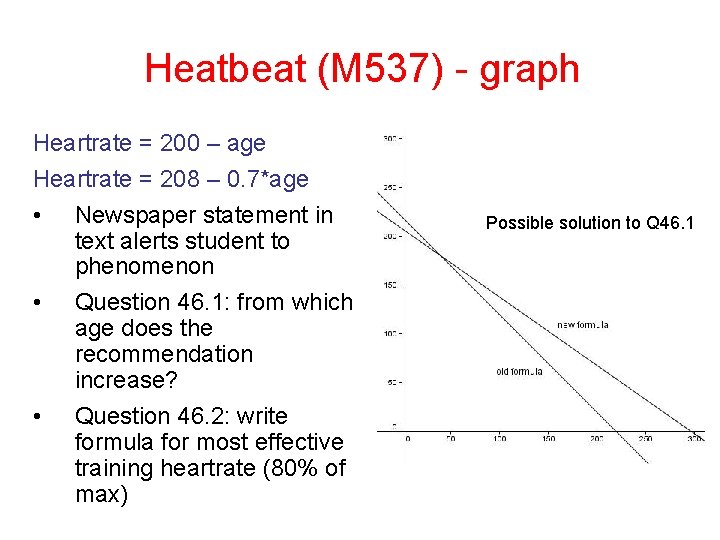 Heatbeat (M 537) - graph Heartrate = 200 – age Heartrate = 208 –