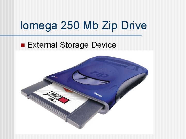 Iomega 250 Mb Zip Drive n External Storage Device Iomega 250 Mb Zip Drive n External Storage Device