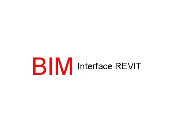 BIM Interface REVIT 