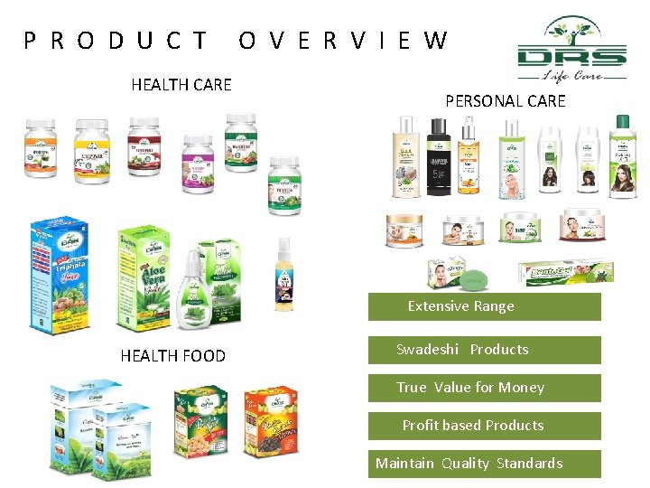 P R O D U C T HEALTH CARE Extensive Range O V E