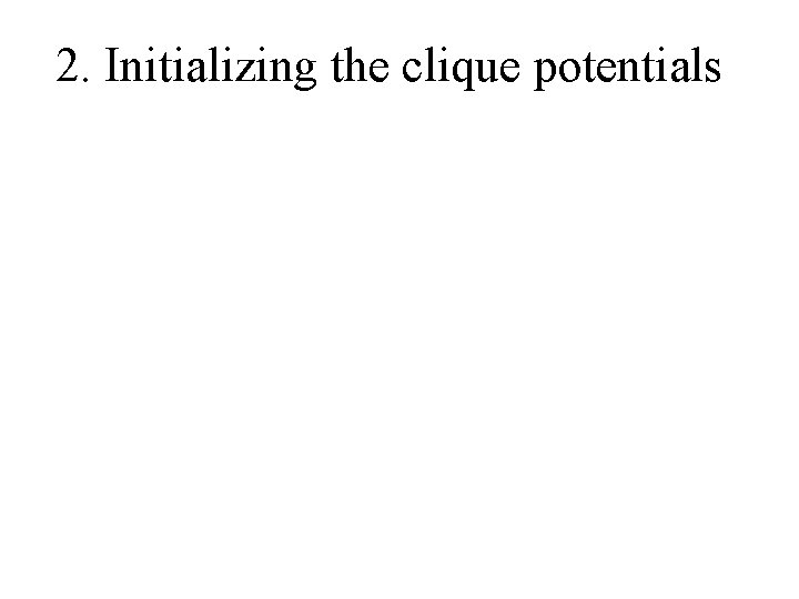 2. Initializing the clique potentials 