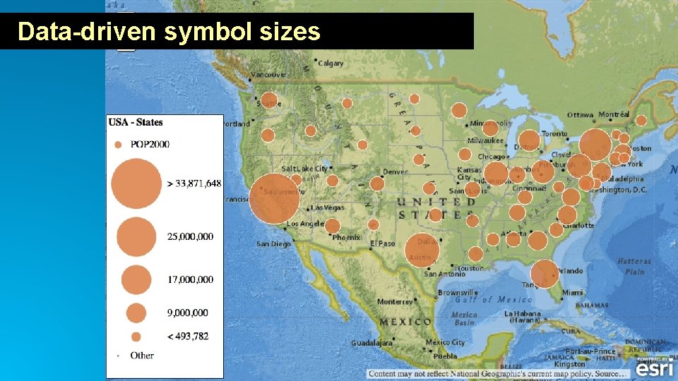 Data-driven symbol sizes 
