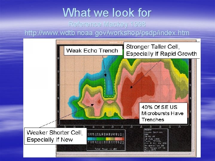 What we look for Reference Mackey 1998 http: //www. wdtb. noaa. gov/workshop/psdp/index. htm 