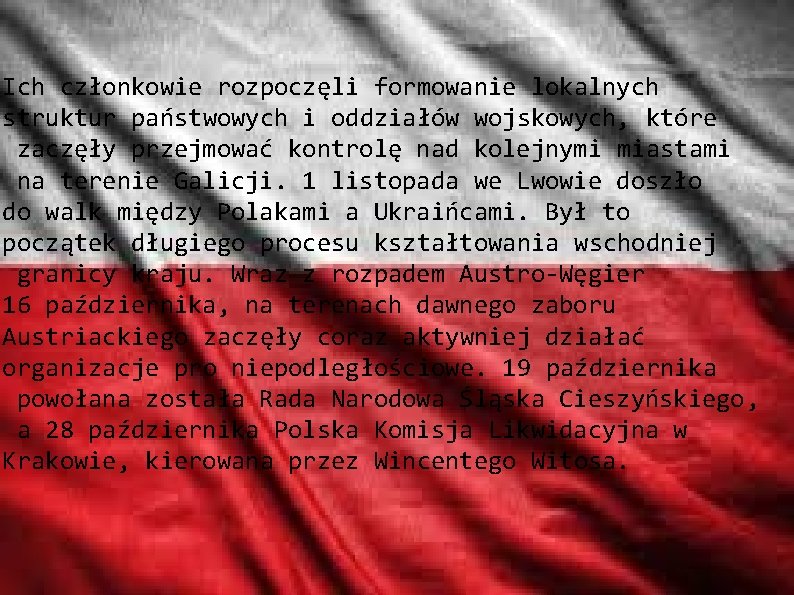 Ich członkowie rozpoczęli formowanie lokalnych struktur państwowych i oddziałów wojskowych, które zaczęły przejmować kontrolę