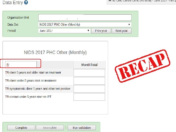 § Use the Search box and type ‘TB’ to filter to the TB data