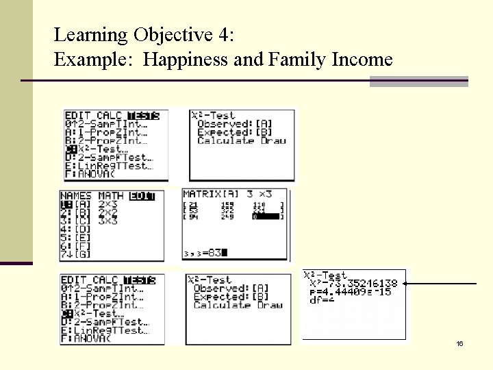 Learning Objective 4: Example: Happiness and Family Income 16 