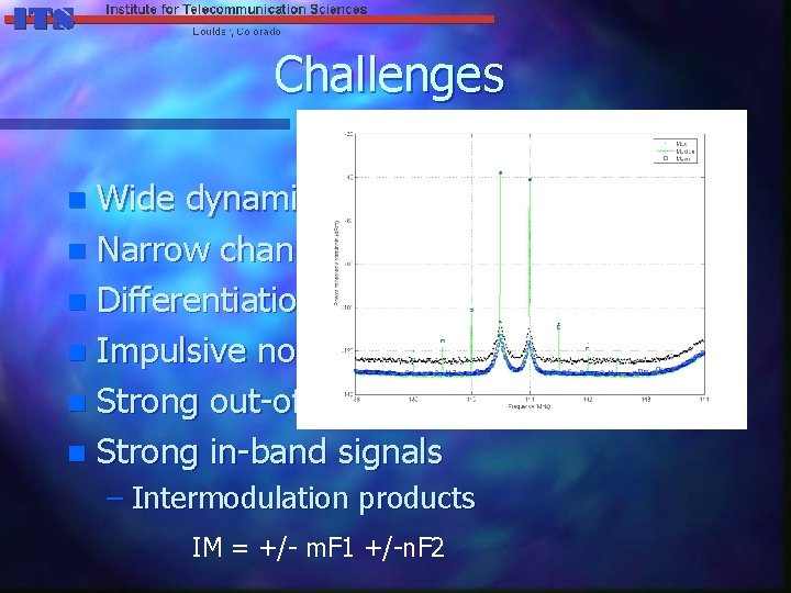 Challenges Wide dynamic range n Narrow channel spacing n Differentiation from system noise n