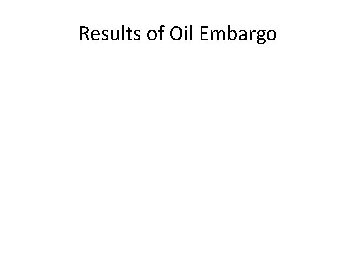 Results of Oil Embargo 