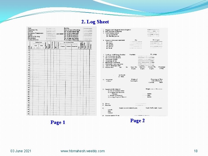 2. Log Sheet Page 1 03 June 2021 www. hbmahesh. weebly. com Page 2