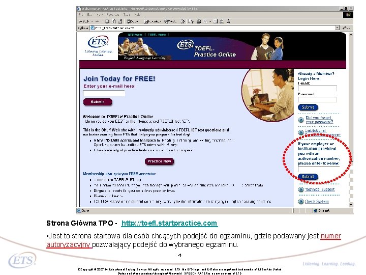 Strona Główna TPO - http: //toefl. startpractice. com • Jest to strona startowa dla