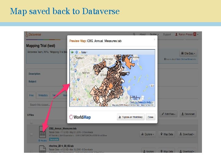 Map saved back to Dataverse 