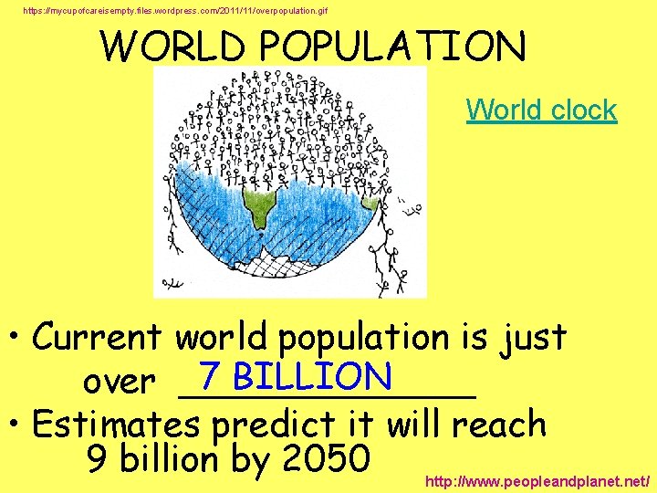 https: //mycupofcareisempty. files. wordpress. com/2011/11/overpopulation. gif WORLD POPULATION World clock • Current world population