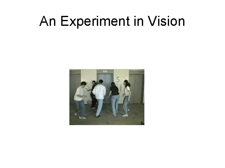 An Experiment in Vision 