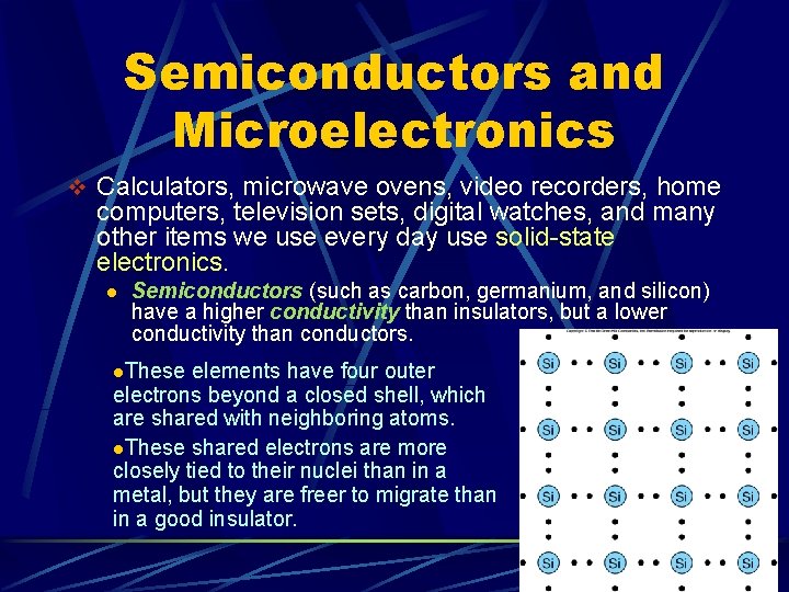 Semiconductors and Microelectronics v Calculators, microwave ovens, video recorders, home computers, television sets, digital