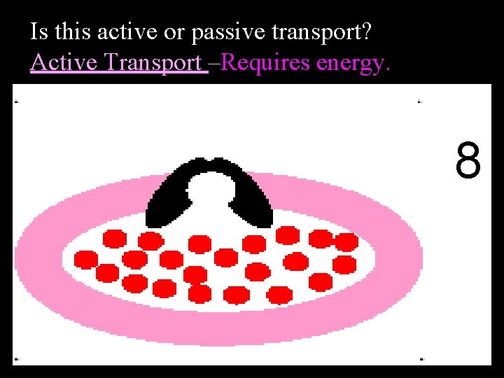 Is this active or passive transport? Active Transport –Requires energy. 8 