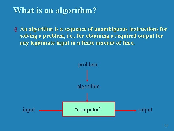 What is an algorithm? b An algorithm is a sequence of unambiguous instructions for What is an algorithm? b An algorithm is a sequence of unambiguous instructions for