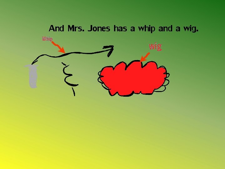 And Mrs. Jones has a whip and a wig. 