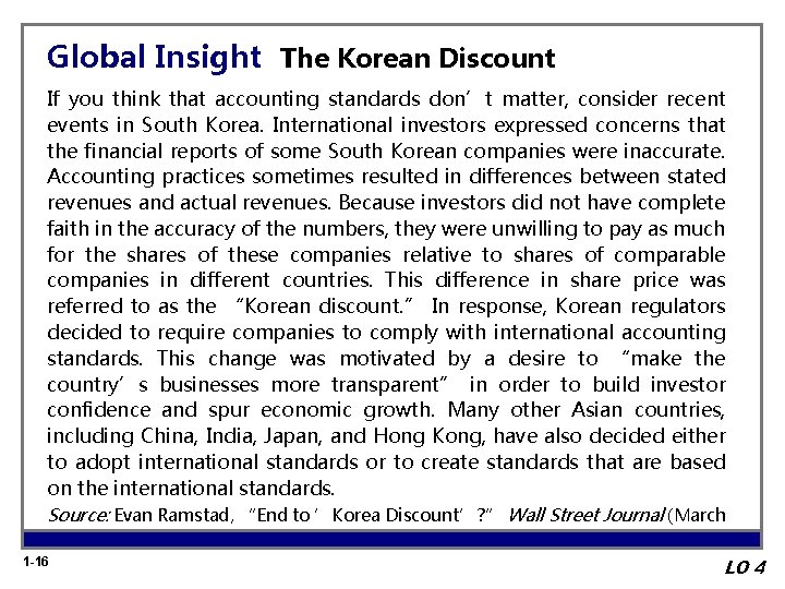 Global Insight The Korean Discount If you think that accounting standards don’t matter, consider
