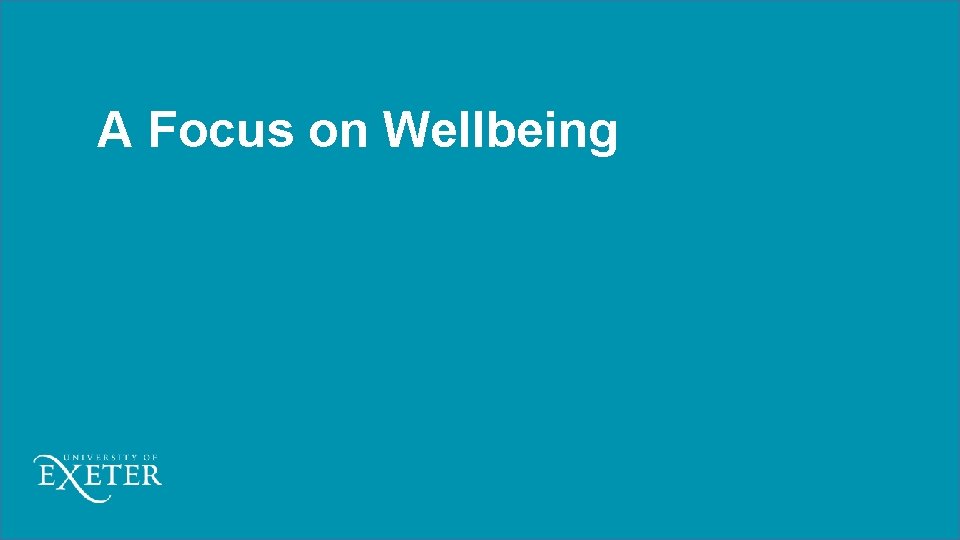 A Focus on Wellbeing 