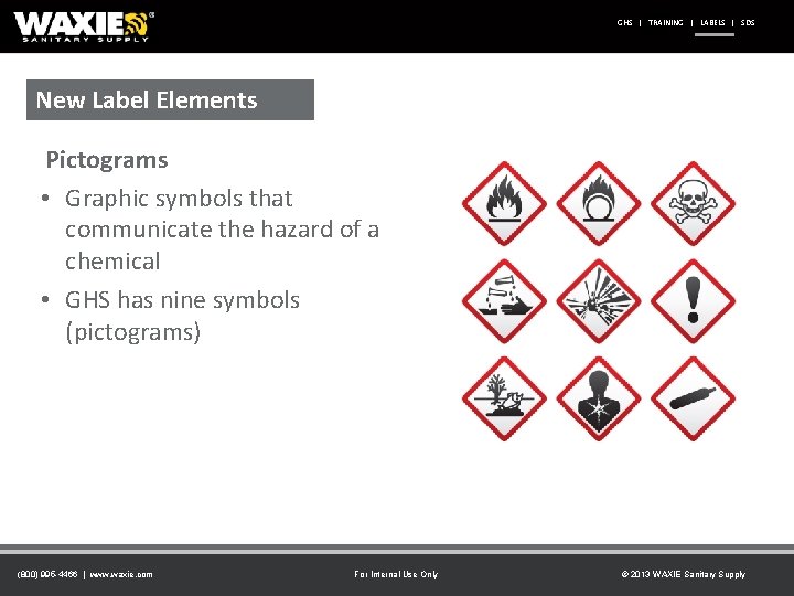 GHS | TRAINING | LABELS | SDS New Label Elements Pictograms • Graphic symbols