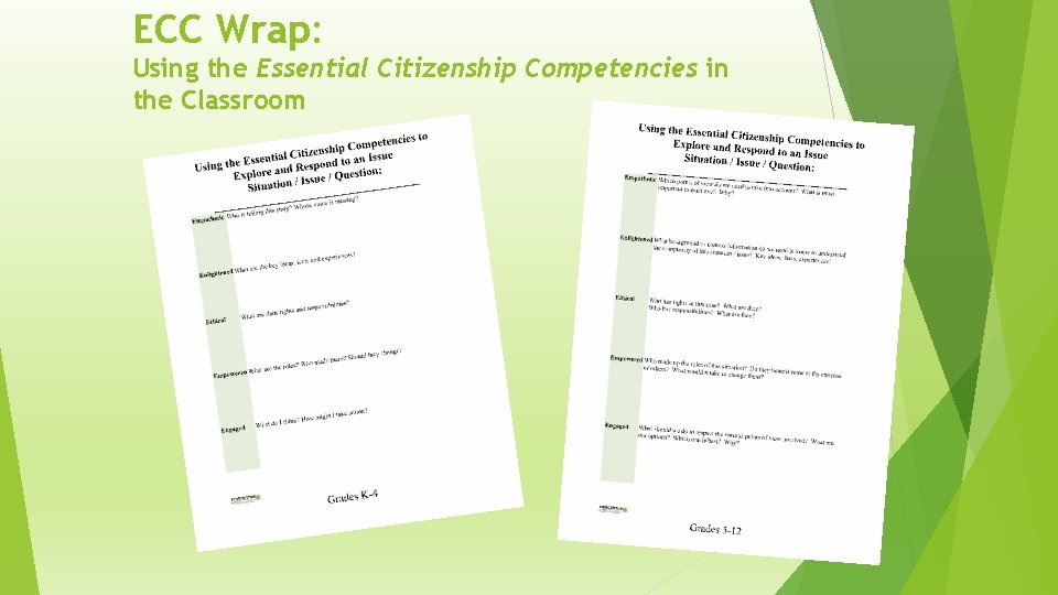 ECC Wrap: Using the Essential Citizenship Competencies in the Classroom 