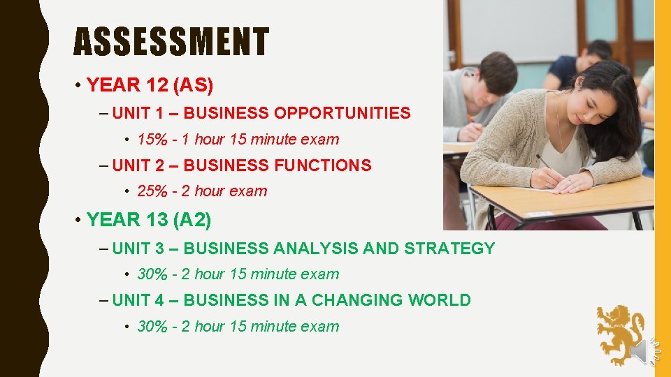 ASSESSMENT • YEAR 12 (AS) – UNIT 1 – BUSINESS OPPORTUNITIES • 15% -