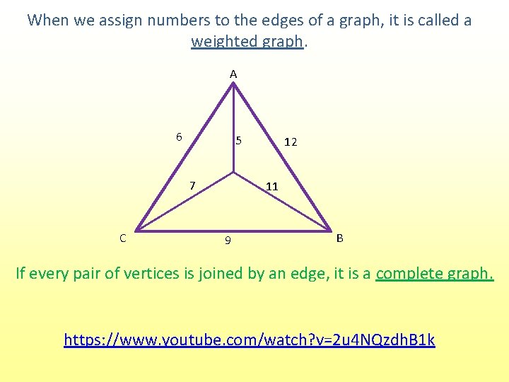 When we assign numbers to the edges of a graph, it is called a
