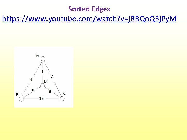 Sorted Edges https: //www. youtube. com/watch? v=j. RBQo. Q 3 j. Py. M 