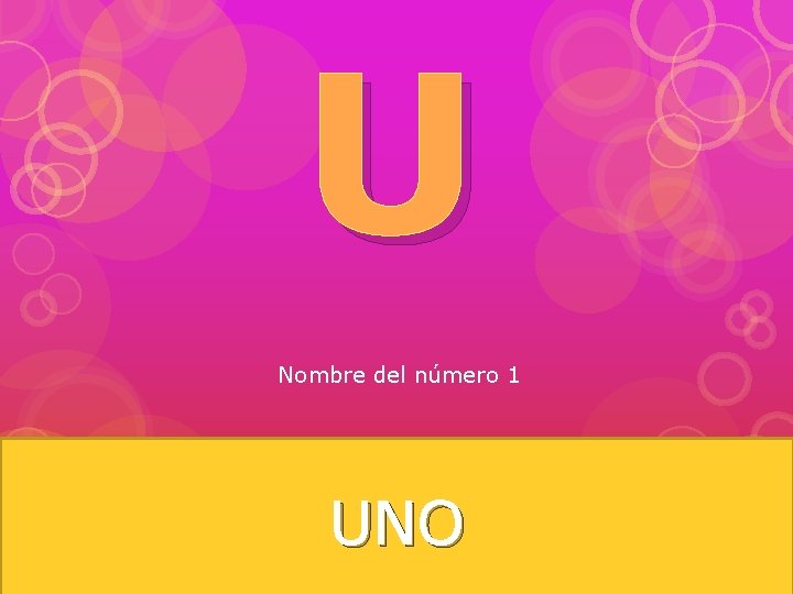 U Nombre del número 1 UNO 