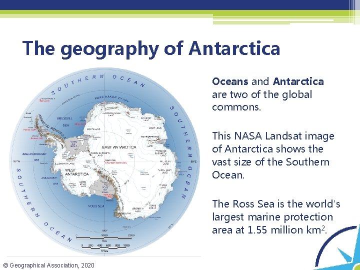 The geography of Antarctica Oceans and Antarctica are two of the global commons. This