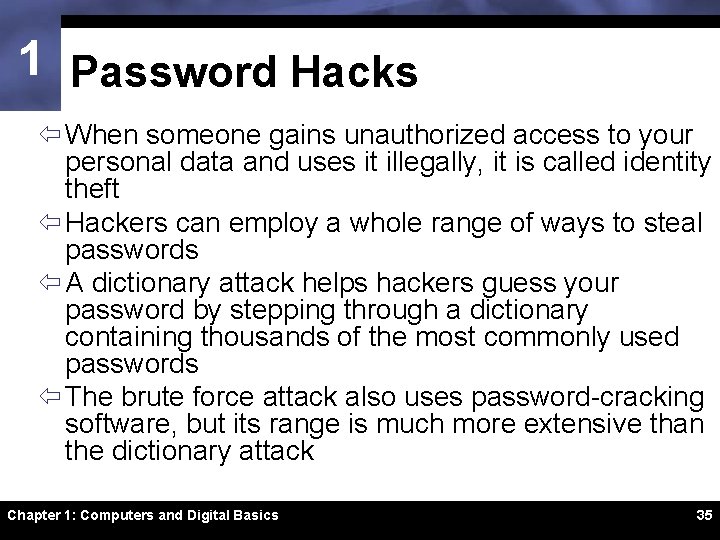 1 Password Hacks ï When someone gains unauthorized access to your personal data and