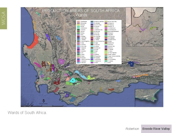 PRODUCTION AREAS OF SOUTH AFRICA: Wards of South Africa. Robertson Breede River Valley 