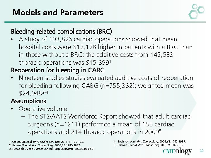 Models and Parameters Bleeding-related complications (BRC) • A study of 103, 826 cardiac operations