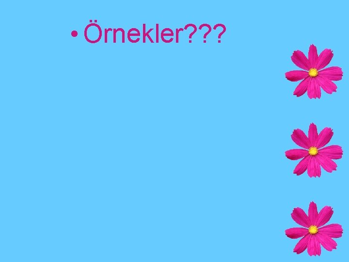  • Örnekler? ? ? 