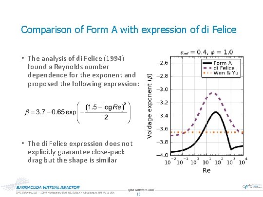 Comparison of Form A with expression of di Felice • The analysis of di