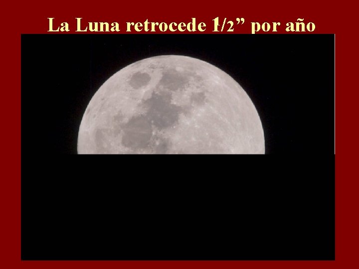 La Luna retrocede 11/2” por año 