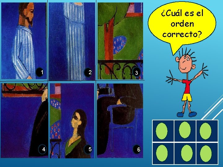 ¿Cuál es el orden correcto? 1 4 2 5 3 6 
