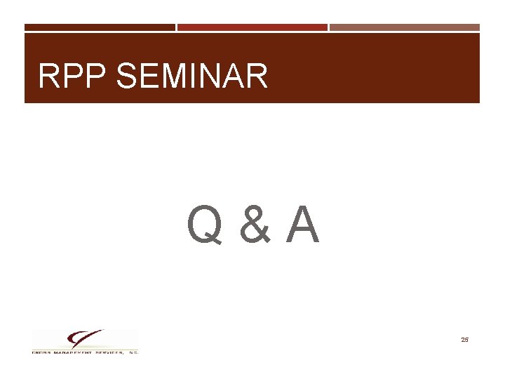 RPP SEMINAR Q&A 25 