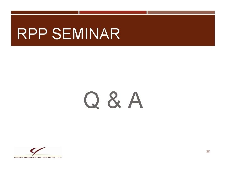 RPP SEMINAR Q&A 25 