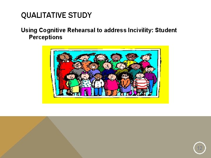QUALITATIVE STUDY Using Cognitive Rehearsal to address Incivility: Student Perceptions 12 