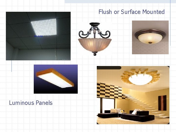 Flush or Surface Mounted Luminous Panels 