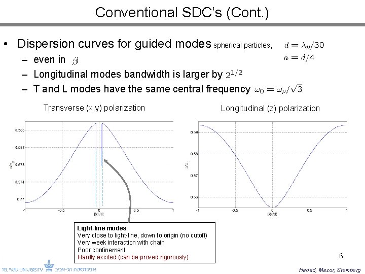 Conventional SDC’s (Cont. ) • Dispersion curves for guided modes spherical particles, – even