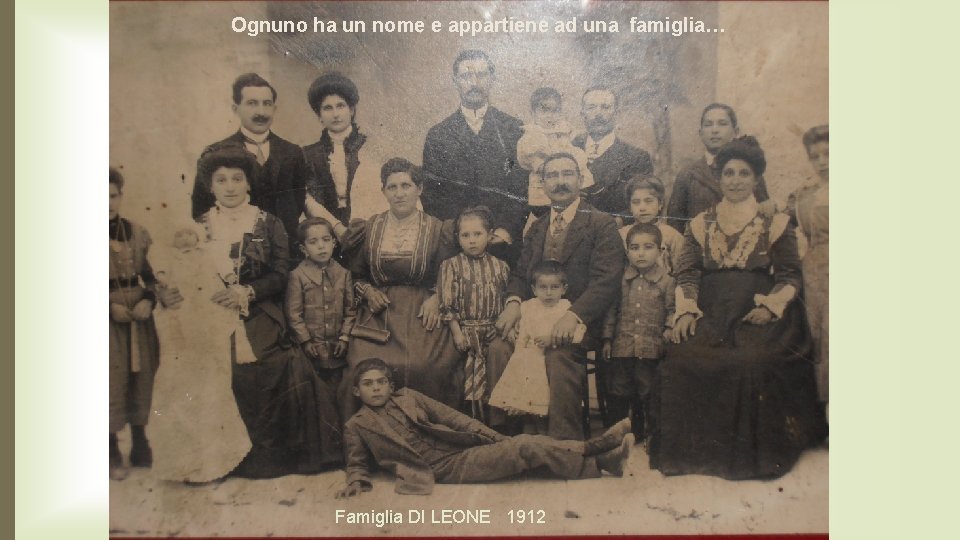 Ognuno ha un nome e appartiene ad una famiglia… Famiglia DI LEONE 1912 