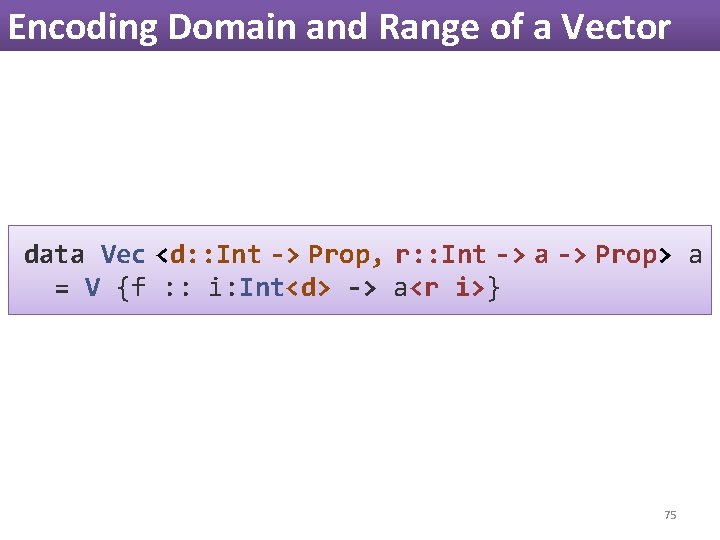 Encoding Domain and Range of a Vector data Vec <d: : Int -> Prop, Encoding Domain and Range of a Vector data Vec <d: : Int -> Prop,
