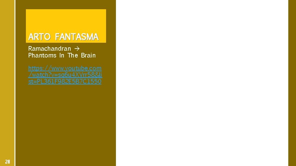 ARTO FANTASMA Ramachandran Phantoms In The Brain https: //www. youtube. com /watch? v=sq 6