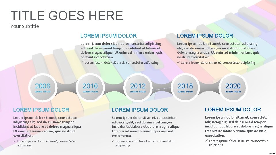TITLE GOES HERE Your Subtitle LOREM IPSUM DOLOR Lorem ipsum dolor sit amet, consectetur TITLE GOES HERE Your Subtitle LOREM IPSUM DOLOR Lorem ipsum dolor sit amet, consectetur