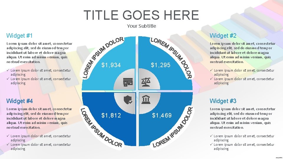 TITLE GOES HERE Your Subtitle Widget #1 Widget #2 Lorem ipsum dolor sit amet, TITLE GOES HERE Your Subtitle Widget #1 Widget #2 Lorem ipsum dolor sit amet,